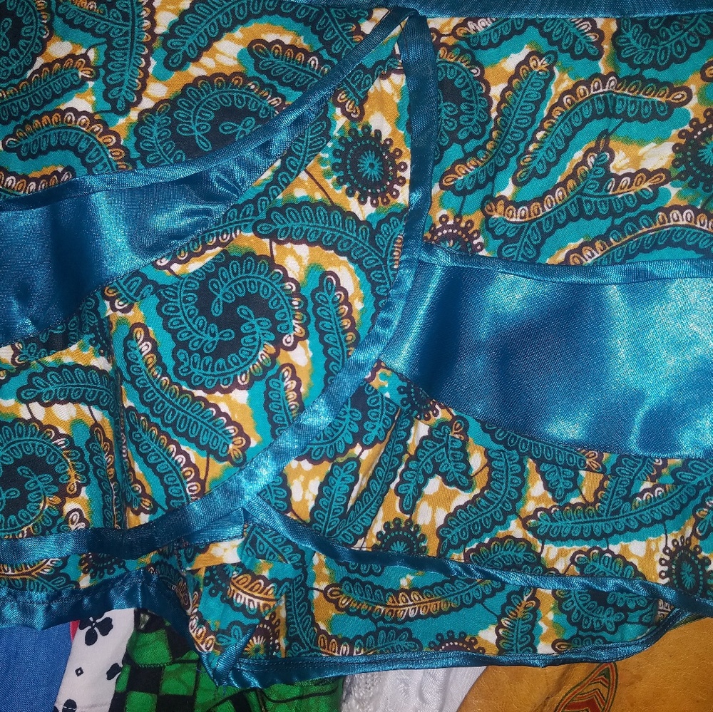 African inspire skirt and blouse turquoise